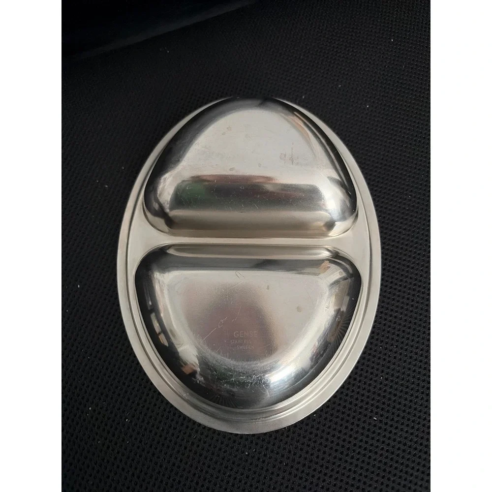 GENSE‎ Vintage Stainless Steel Divided Plate Sweden 18-8 Oval Serving Dish